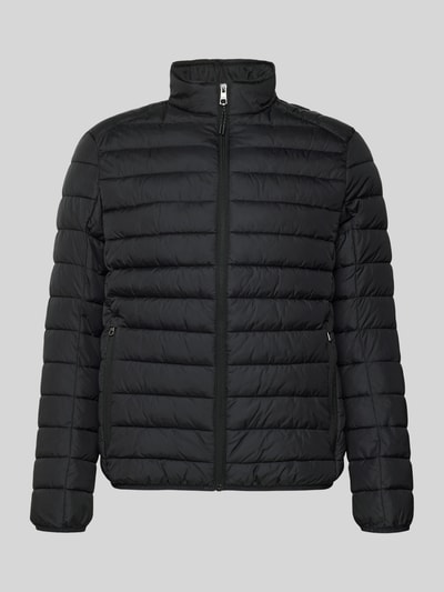 Produktfoto, schwarze Steppjacke mit Reißverschluss von MCNEAL, Regular-Fit, Stehkragen, Reißverschlusstaschen, glatte Textur