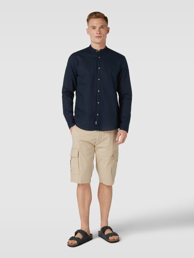 MCNEAL Tailored Fit Freizeithemd mit Stehkragen Dunkelblau 1