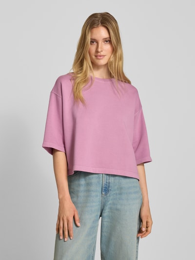 Jake*s Casual Oversized Sweatshirt mit gerippten Abschlüssen Mauve 4