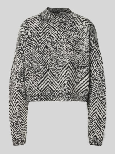 BOSS Oversized gebreide pullover van een mix van mohair en wol, model 'FACLINA' Zwart - 2