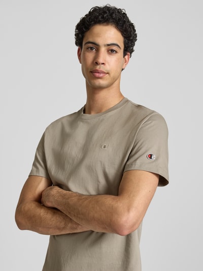 Champion T-Shirt mit Label-Stitchings und Rundhalsausschnitt Beige 3