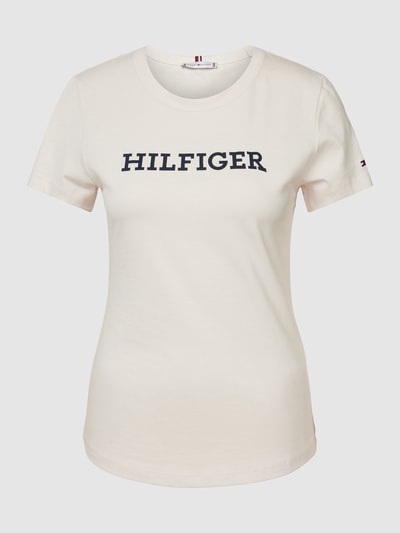 Tommy Hilfiger T-Shirt aus Baumwolle mit Label-Print Offwhite 2