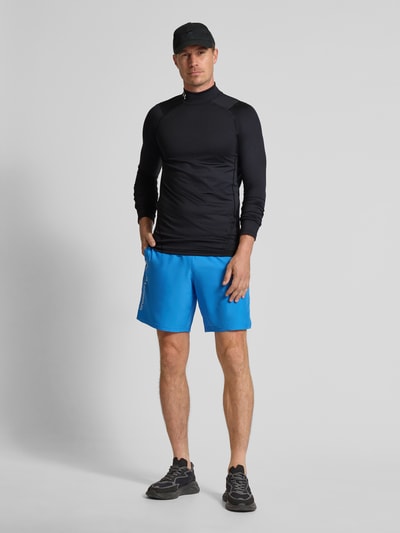 Under Armour Slim fit shirt met lange mouwen en logostitching, model 'Mock' Zwart - 1