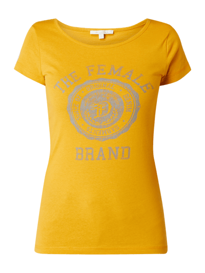 Tom Tailor Denim T-Shirt mit Logo-Print Gelb 2