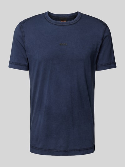 BOSS Orange T-shirt met labelprint, model 'Tokks' Donkerblauw - 2