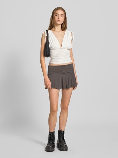 WEEKDAY Minirock mit breitem elastischem Bund Modell 'Elli' Dunkelgrau 1