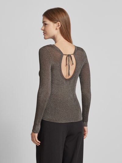 Gestuz Gebreide pullover met extra brede schouders, model 'Silvi' Antraciet gemêleerd - 5