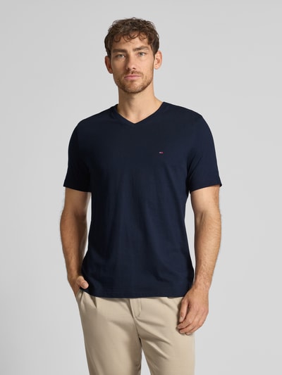 Tommy Hilfiger Regular fit T-shirt van puur katoen Marineblauw - 4