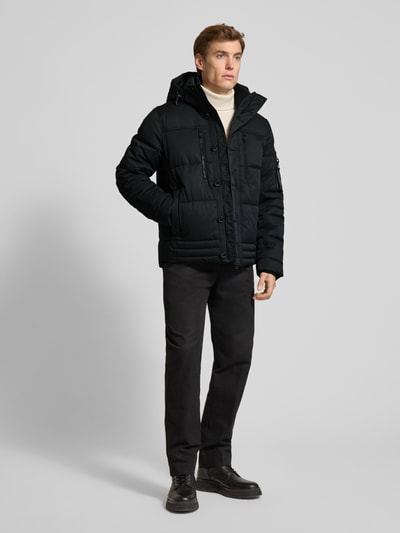 Tom Tailor Regular fit gewatteerd jack met ritszakken Zwart - 1