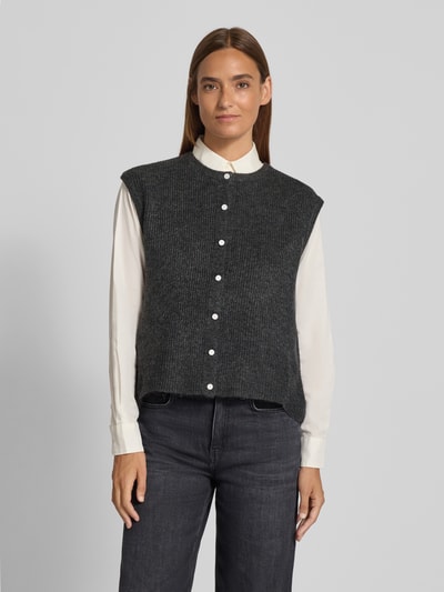 Neo Noir Mouwloos vest met kapmouwen, model 'Everest' Middengrijs - 4