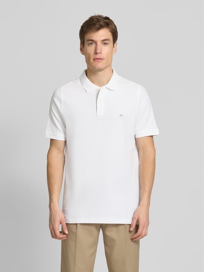 Fynch-Hatton Regular Fit Poloshirt mit Label-Stitching Weiss 4