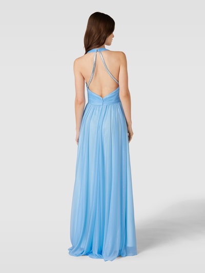 Luxuar Abendkleid mit Raffungen Hellblau 5