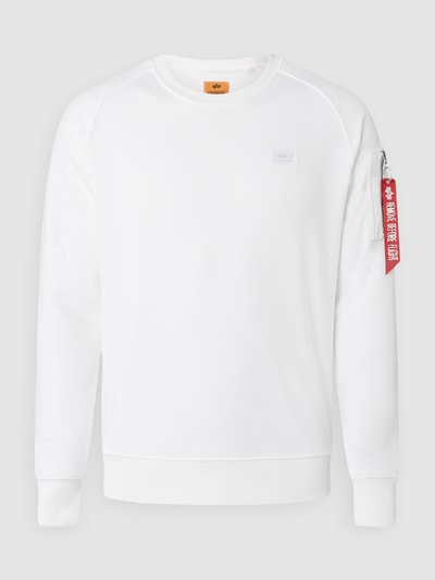 Alpha Industries Sweatshirt mit Ärmeltasche Weiss 2