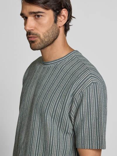 MCNEAL T-shirt met geribde ronde hals Petrol - 3