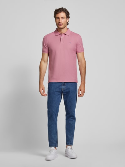 Fynch-Hatton Regular fit poloshirt met labelstitching Lavendel - 1