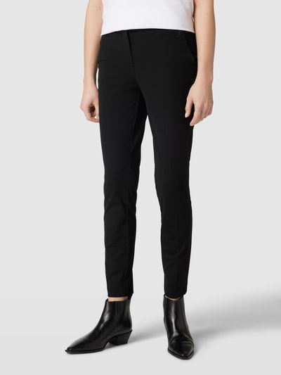 comma Stoffen broek met labeldetail Zwart - 3