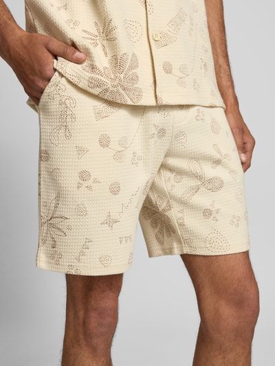 Only & Sons Regular fit sweatshorts van puur katoen, model 'BAGGIO' Offwhite - 3