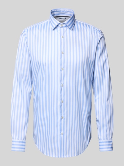 Jake*s Slim fit zakelijk overhemd met kentkraag Bleu - 2
