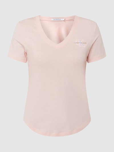 Calvin Klein Jeans T-Shirt mit Label-Stitching Rosa 2