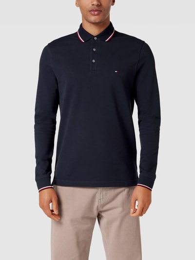 Tommy Hilfiger Poloshirt mit langen Ärmeln Modell 'TIPPED SLIM' Marine 4