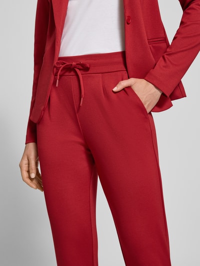 ICHI Joggingbroek met verkorte pasvorm en elastische band Rood - 3