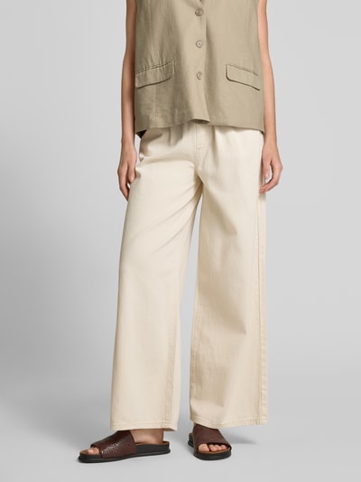 Vero Moda Wide leg jeans van puur katoen, model 'VALERIA' Ecru - 4