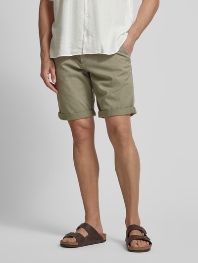 Tom Tailor Denim Regular Fit Chinoshorts mit Gürtel Oliv 4