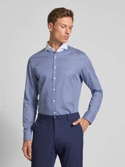 SEIDENSTICKER Slim fit zakelijk overhemd met knoopsluiting Marineblauw - 4