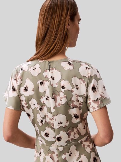 Calvin Klein Womenswear Freizeitkleid mit Allover-Muster Khaki Melange 3