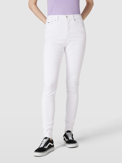 Tommy Jeans Skinny Fit Jeans mit Label-Detail Weiss 4