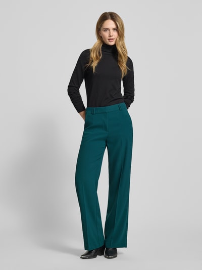 comma Broek met persplooien en steekzakken Petrol - 1