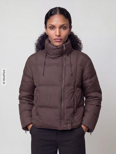 VERO MODA Steppjacke mit hohem Kragen Modell 'JADE' Schoko 4