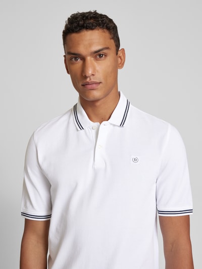 bugatti Poloshirt mit Kontrastbesatz Weiss 3