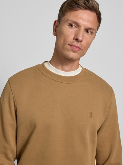 Armedangels Regular Fit Sweatshirt aus reiner Baumwolle Modell 'BAARO FLEECE' Camel 3