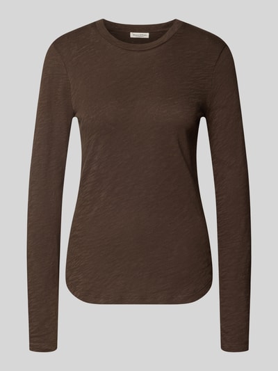 Marc O'Polo Langarmshirt mit abgerundetem Saum Dunkelbraun 1
