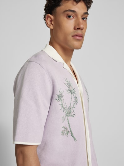 Only & Sons Freizeithemd mit Knopfleiste Modell 'RUN' Flieder 3