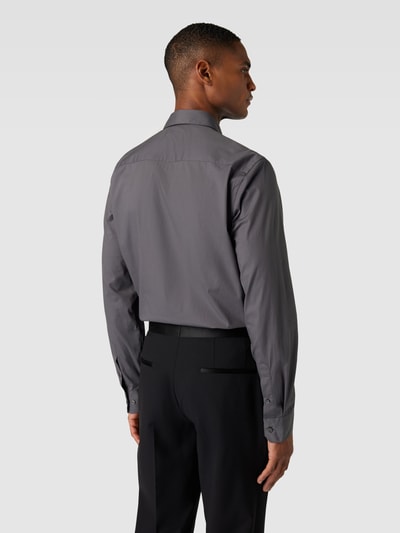 CK Calvin Klein Slim fit zakelijk overhemd met kentkraag, model 'POPLIN' Antraciet - 5