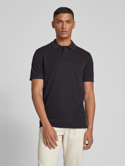 BOSS Orange Slim Fit Poloshirt mit kurzer Knopfleiste Modell 'Prime' Black 4