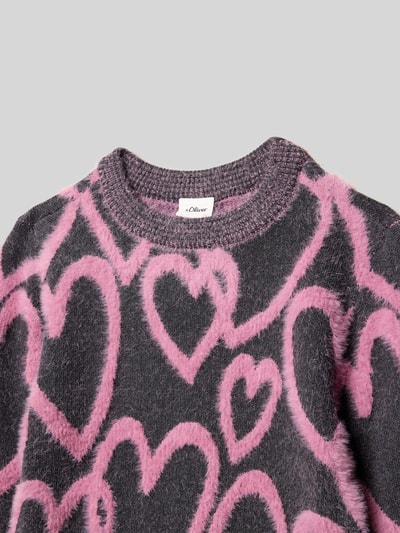 s.Oliver RED LABEL Loose fit gebreide pullover van viscosemix Grafiet - 2