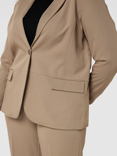 KAFFE Curve PLUS SIZE Blazer mit Pattentaschen Modell 'Sakira' Taupe 3