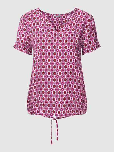 Montego Blusenshirt aus reiner Viskose mit V-Ausschnitt Pink 2