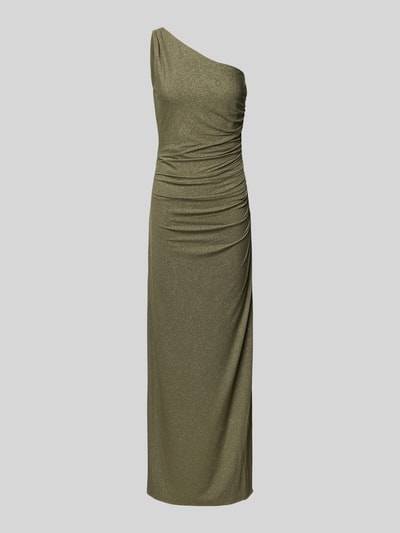 Jake*s Cocktail Schimmerndes Maxikleid mit One-Shoulder-Träger Oliv 2