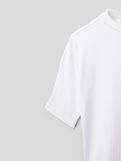 s.Oliver RED LABEL T-Shirt in Feinripp-Optik Weiss 2