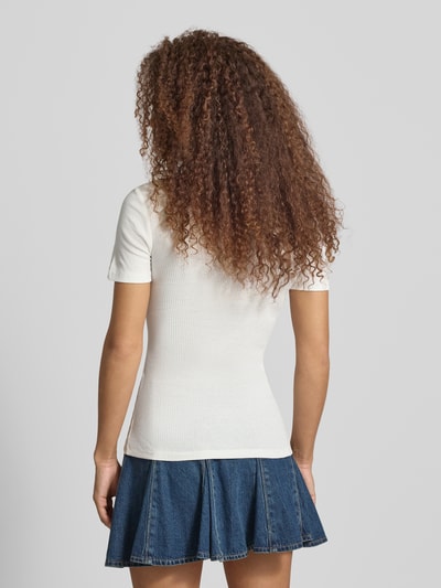 PIECES Slim Fit T-Shirt aus Baumwoll-Mix Modell 'RUKA' Weiss 5