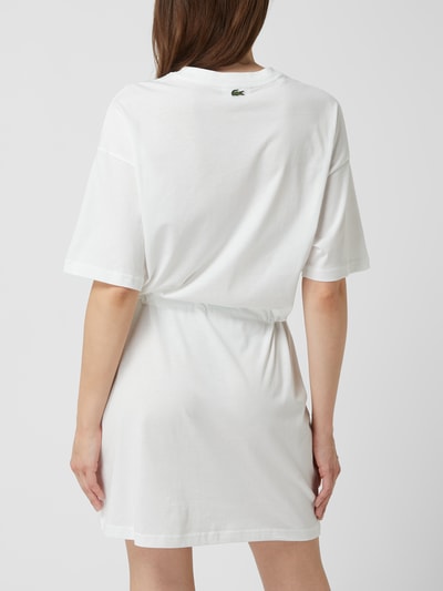 Lacoste T-Shirt-Kleid mit Label-Print Offwhite 5