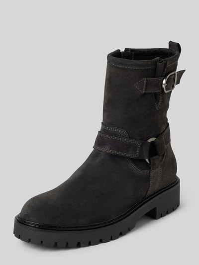 Marc O'Polo Biker Boot aus softem Velourleder Dunkelgrau 1