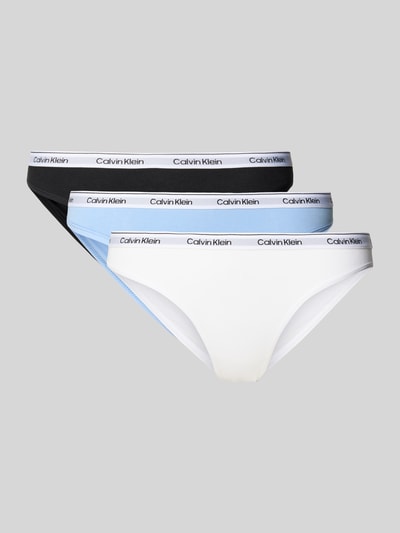 Calvin Klein Underwear Slip met logostitching in een set van 3 stuks, model 'Bikini' Blauw - 1