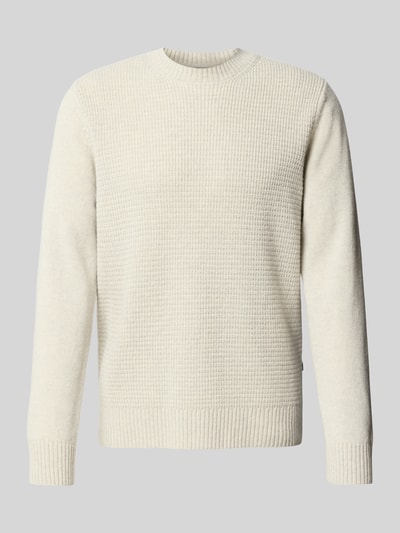 MAERZ Muenchen Strickpullover aus Schurwolle mit Strukturmuster Offwhite 2