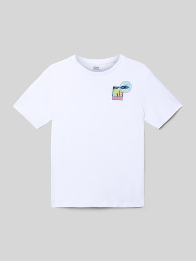 KARL KANI T-Shirt mit Label-Print und Rundhalsausschnitt Weiss 1