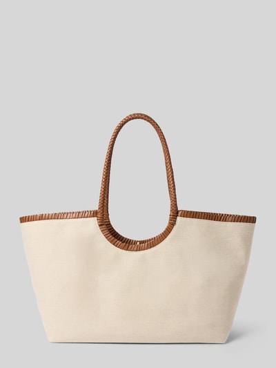 Produktfoto, torba shopper z lnu 'Shopper aus reinem Leinen' od Tommy Hilfiger, efekt: jednolity kolor, bez zapięcia, główna przegroda, aplikacja z logo, materiał: len